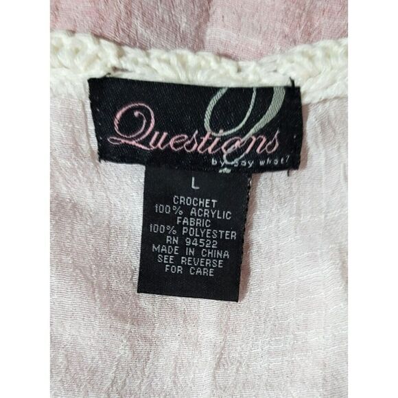 Question Knit Open Front Boho Vest With Fringed Hem - Size L - Picture 5 of 6